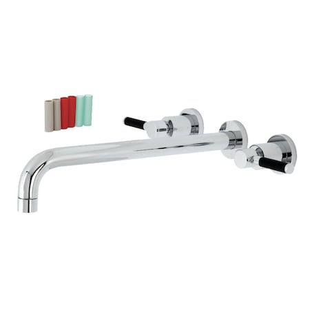 Kingston Brass KS8041DKL Wall Mount Tub Faucet, Polished Chrome KS8041DKL